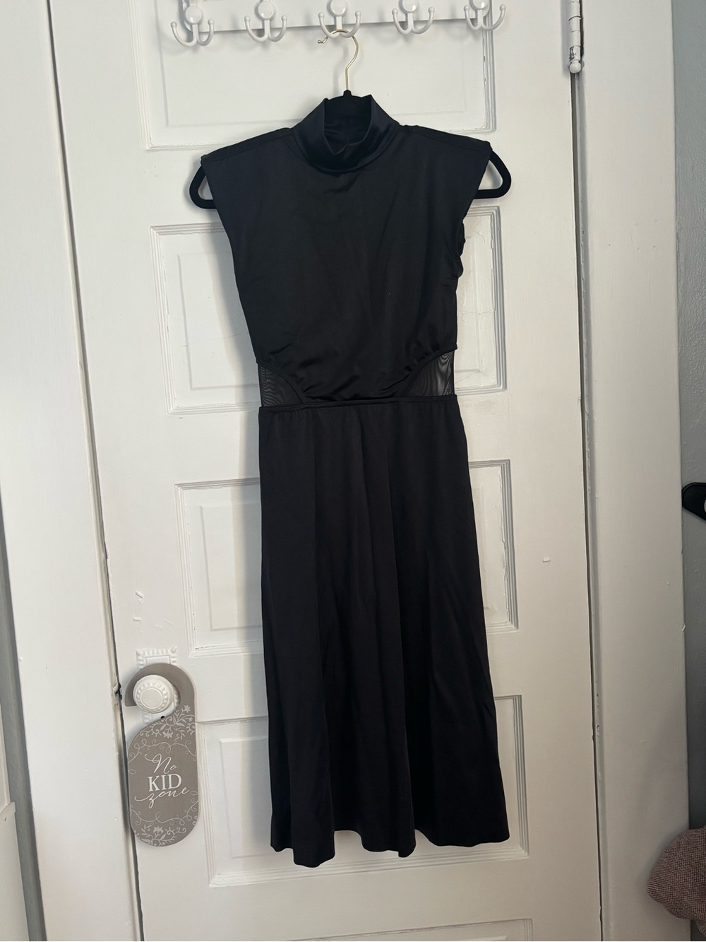 Weissman dance costume - Black Mock Neck Midi Dress with Mesh Waist